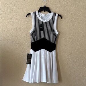 Bebe Black and White Sleeveless Dress